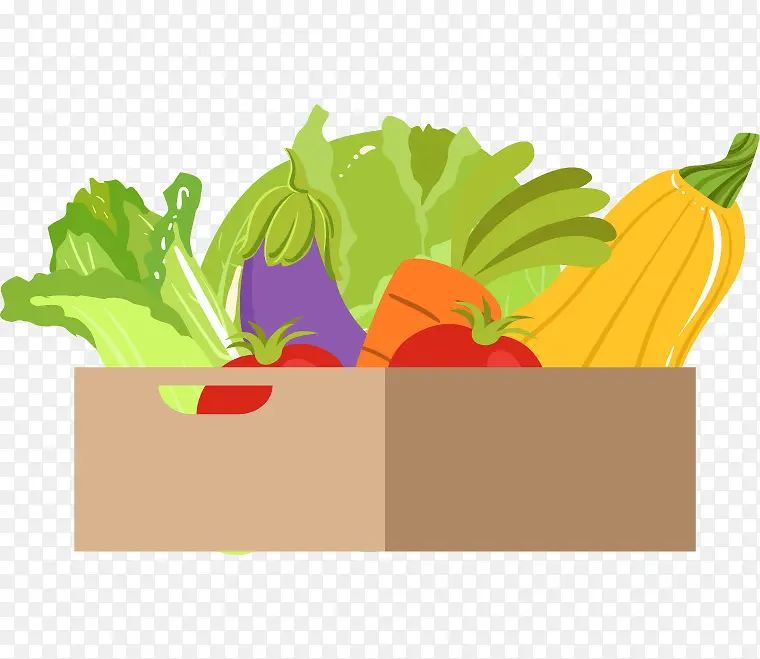 卡通手绘蔬菜盒蔬菜