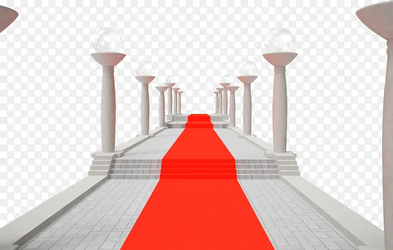 水晶灯下的红色地毯