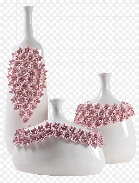 创意质感花卉纹理白色的花瓶