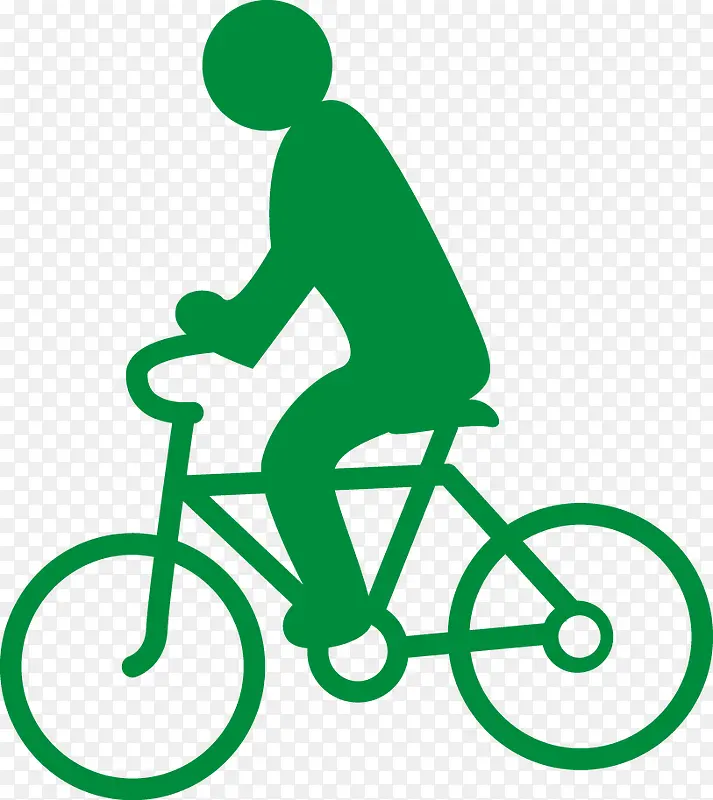 绿色踩单车的人