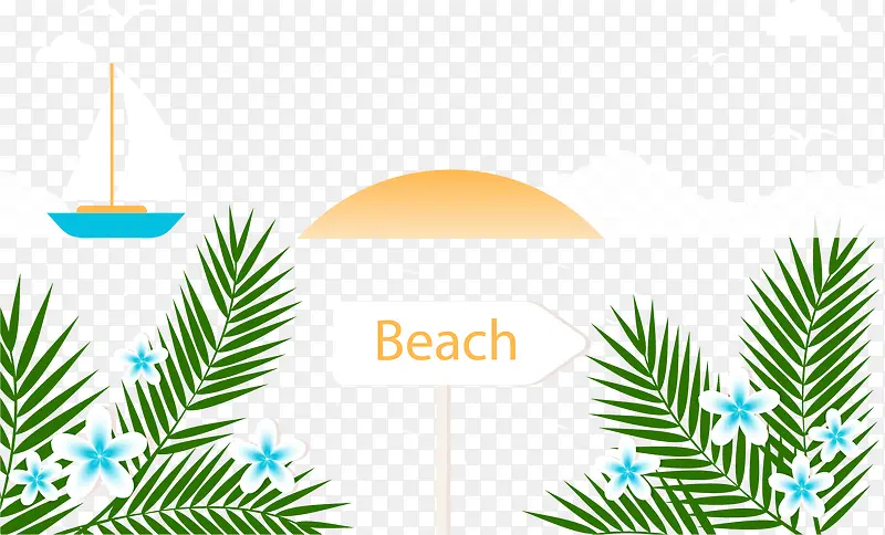 棕榈树沙滩暑假