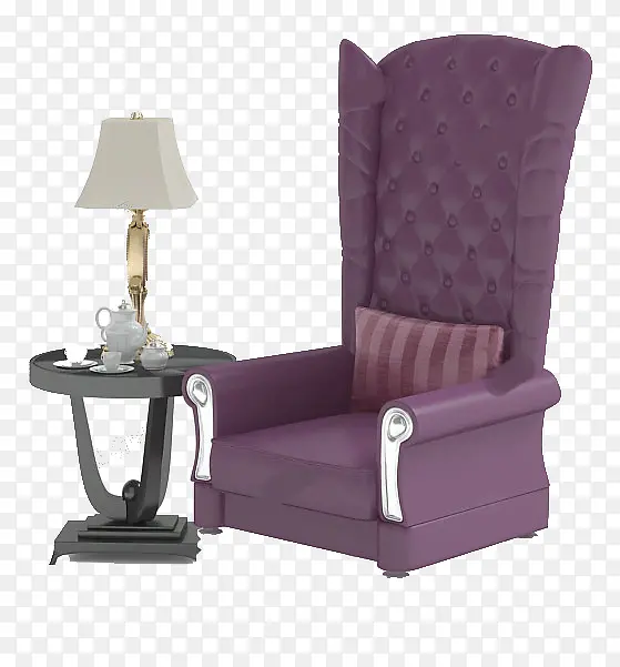 有质感的紫色单人沙发