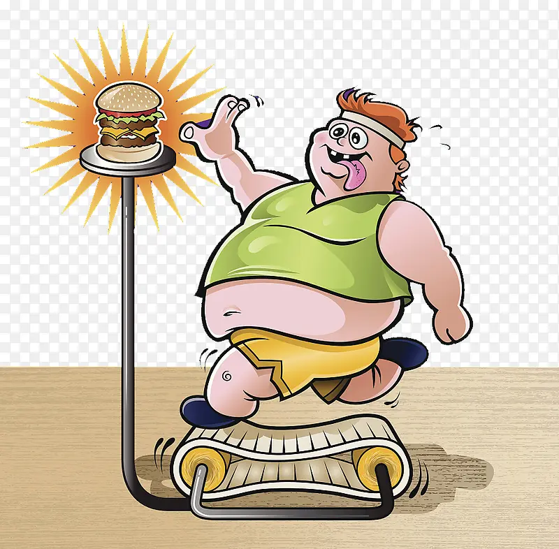 大肚腩男人跑步机减肥
