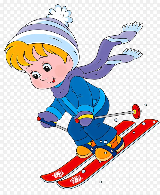 滑雪的男孩