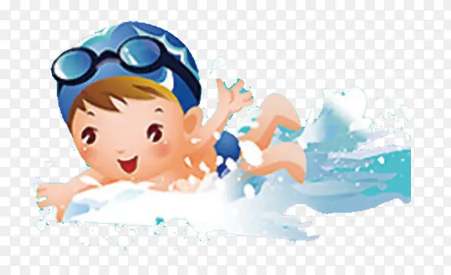 小孩游泳