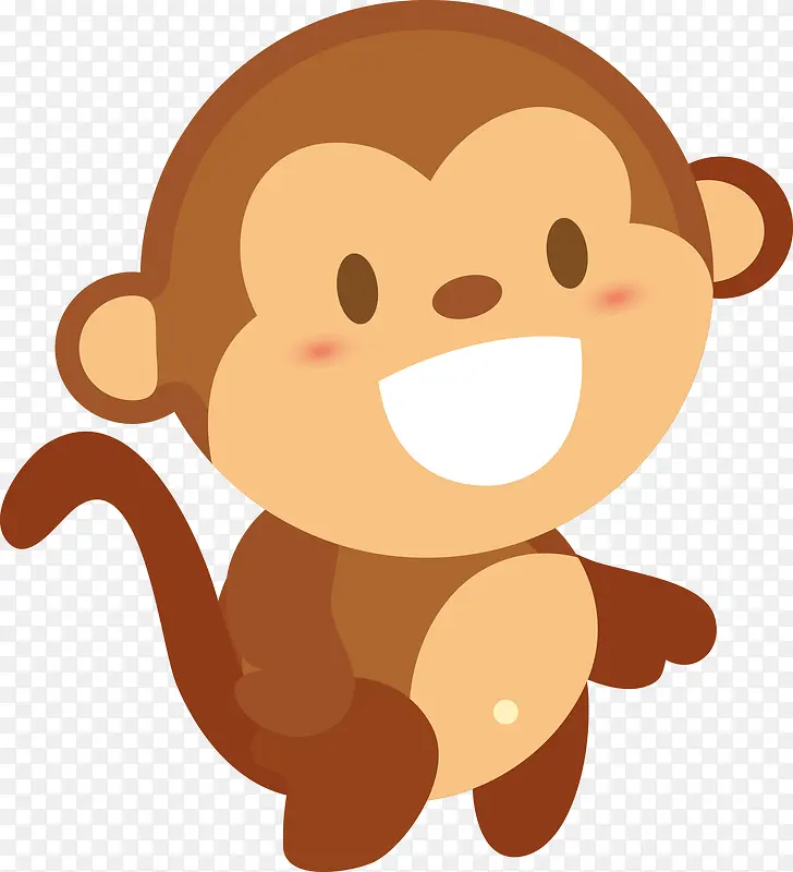 微笑的卡通猴子