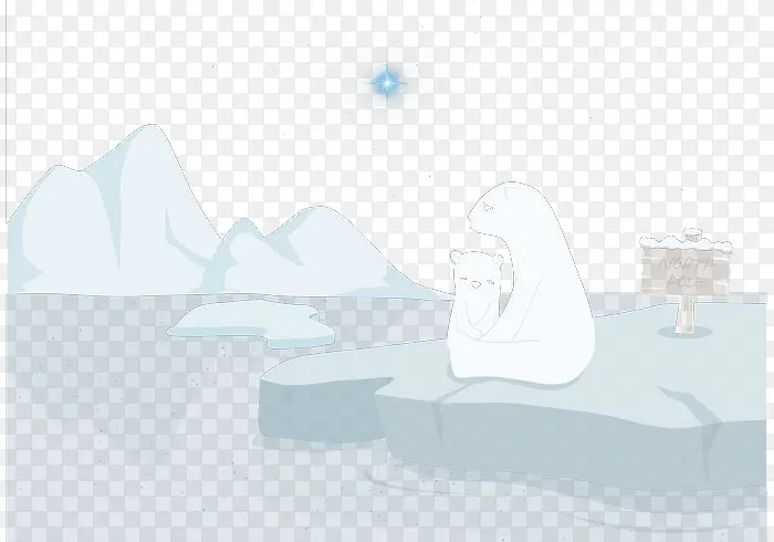 北极熊在北极矢量素材