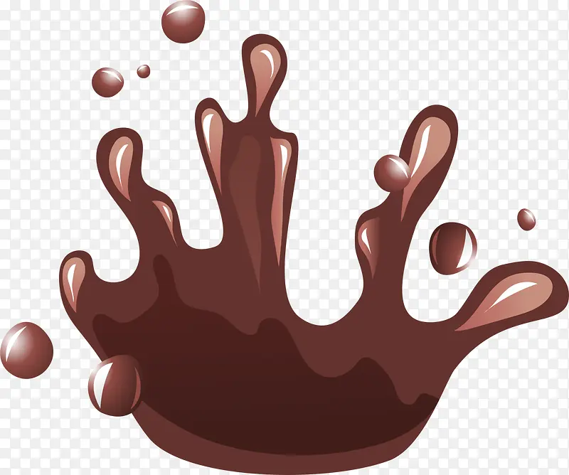 手绘棕色巧克力水滴