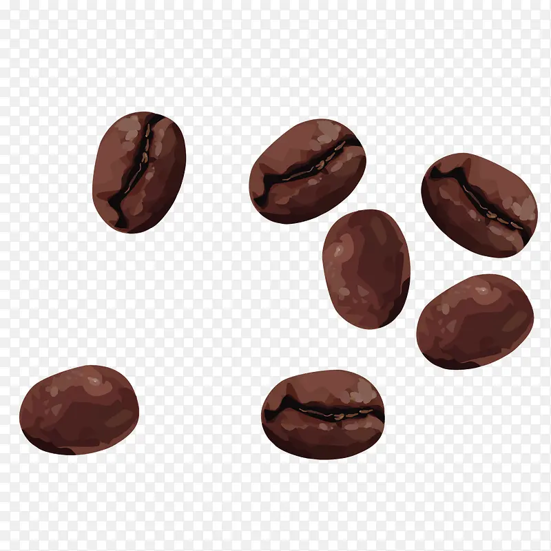 矢量灰色咖啡色咖啡豆
