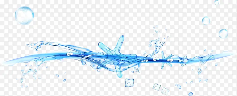 水滴蓝色海水背景PNG矢量元素