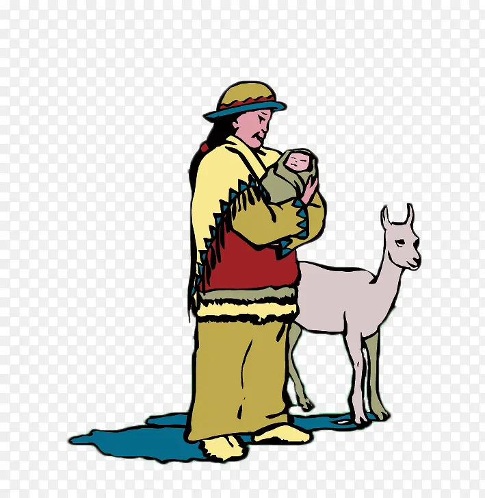 卡通蒙古牧羊人
