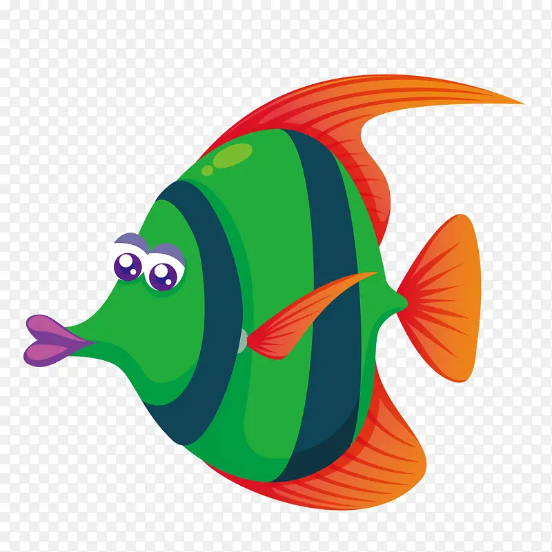矢量彩色海底鳊鱼热带深海鱼