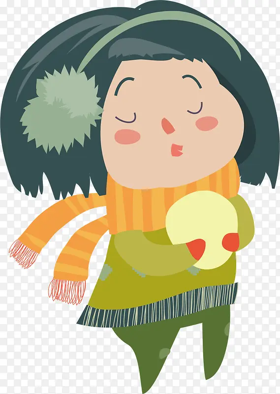 矢量图水彩女孩免抠图