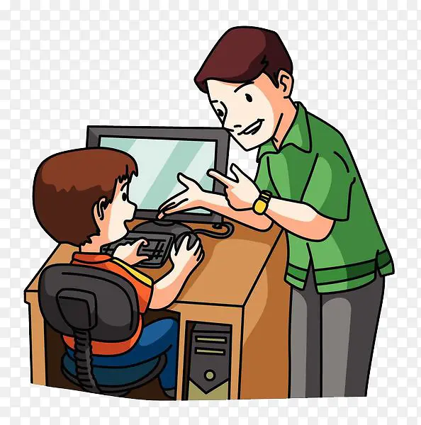 学习电脑的小孩