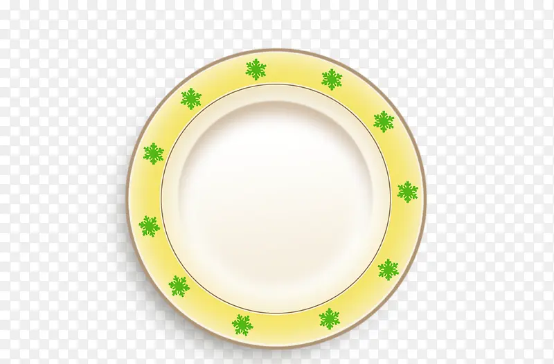 黄色写实陶瓷盘子