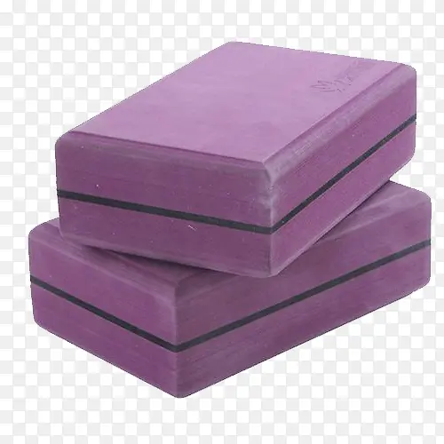 两块紫色成人瑜伽砖