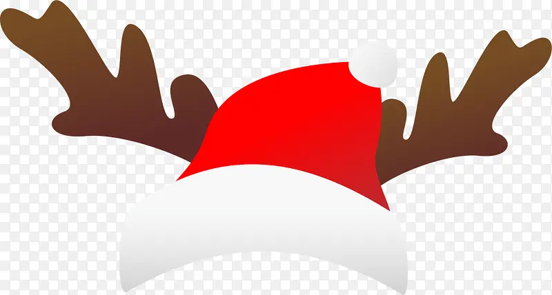 红色卡通麋鹿圣诞帽