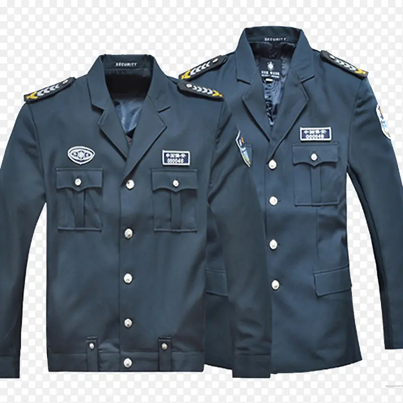 深蓝色长袖保安服