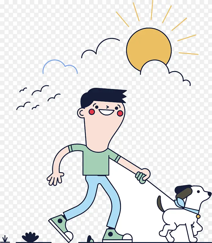 卡通png遛狗PNG图片素材下载_图片编号ybjlpezy-免抠素材网
