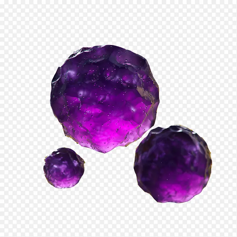 3个紫色的球