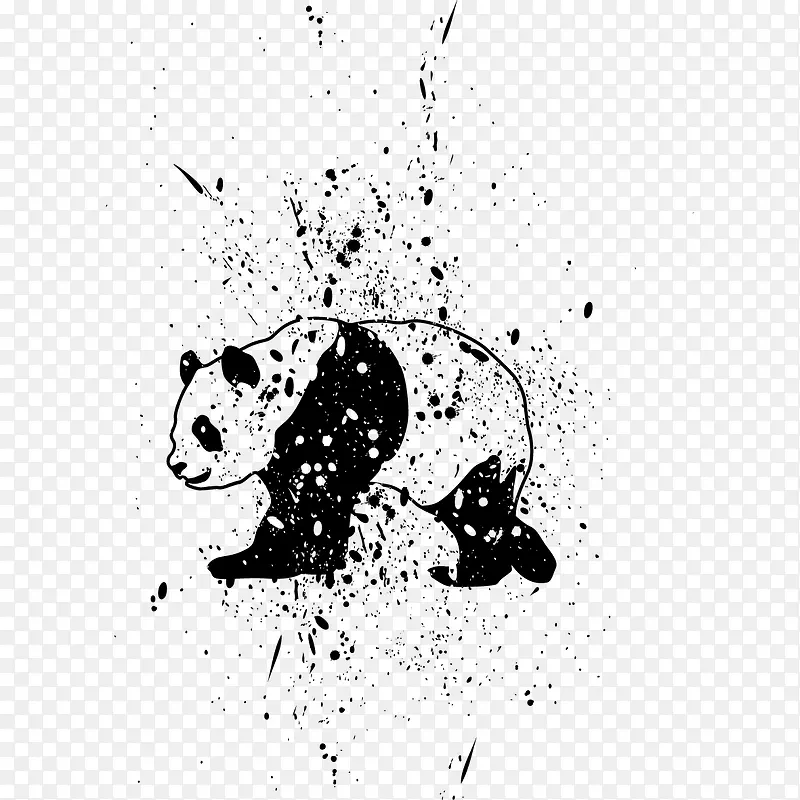 手绘的大熊猫
