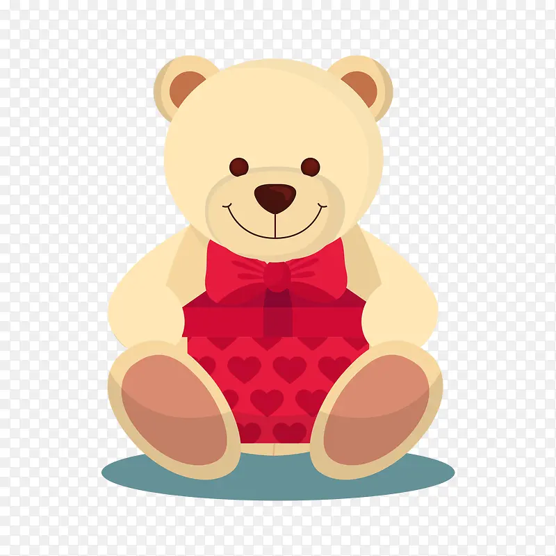 抱着礼物的泰迪熊设计元素