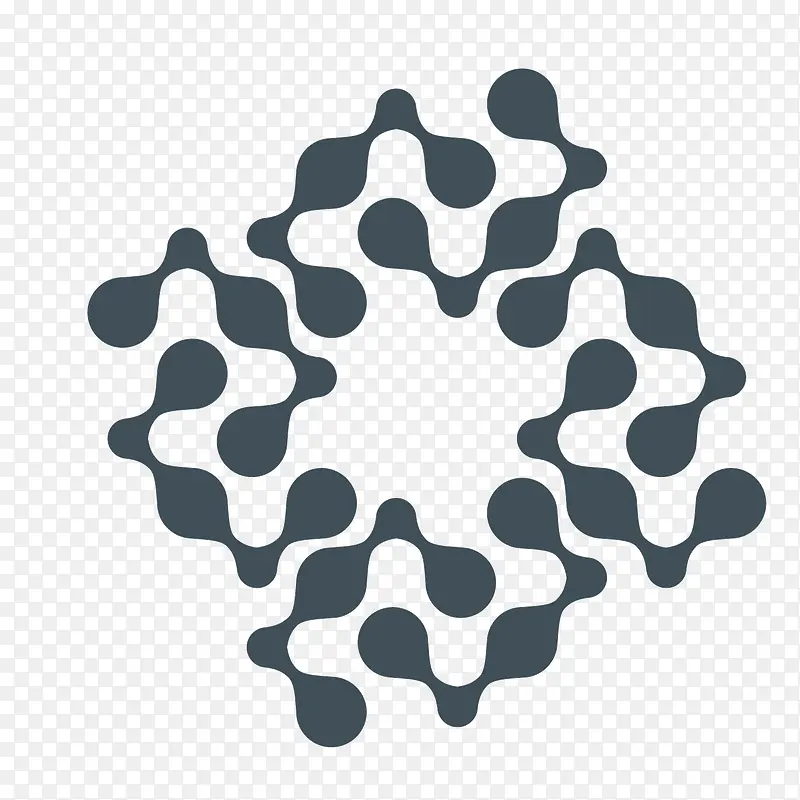 矢量分子式蓝灰旋转结构