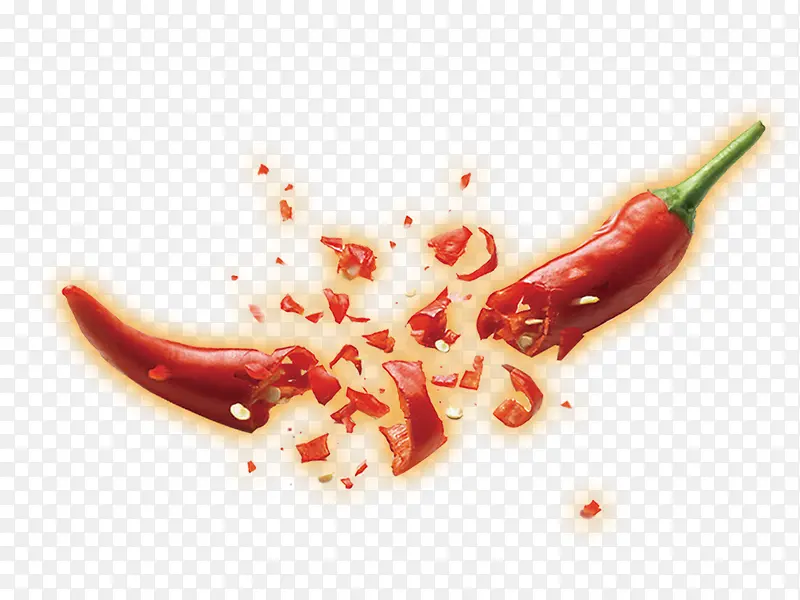 辣椒剁碎漂浮素材