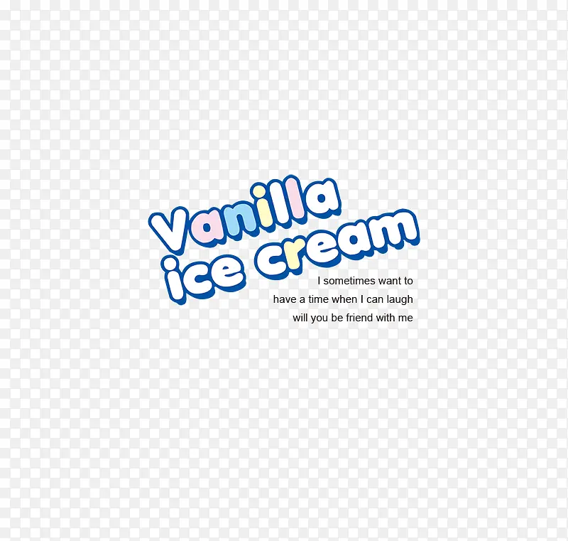 冰淇淋可爱英语字体