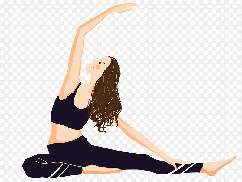 人物插画瑜伽运动的女孩插图