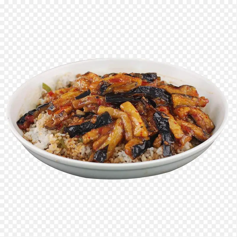 鱼香茄子盖浇饭