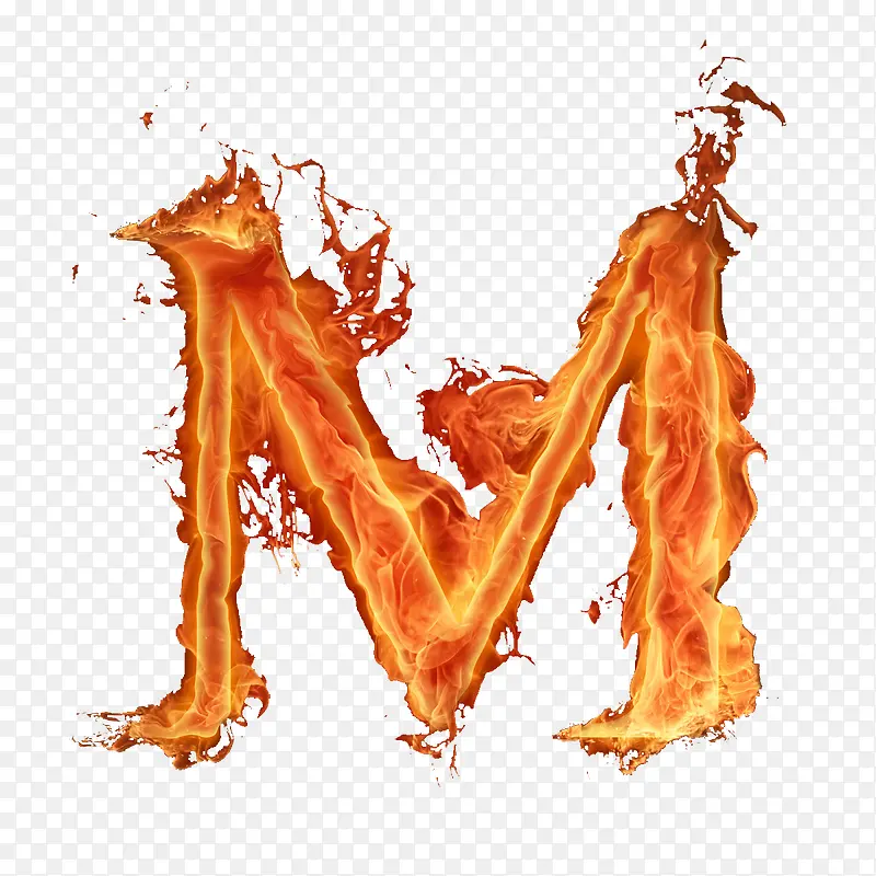 英文字母M火焰字