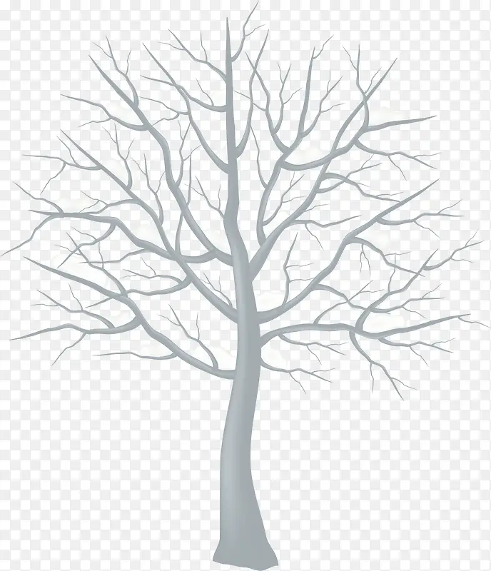 灰色简约枯树