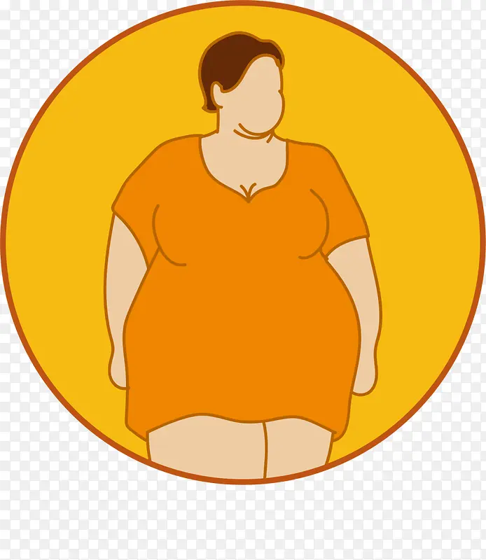 胖女人扁平黄色标签PNG图片素材下载_图片编号yorlbebq-免抠素材网