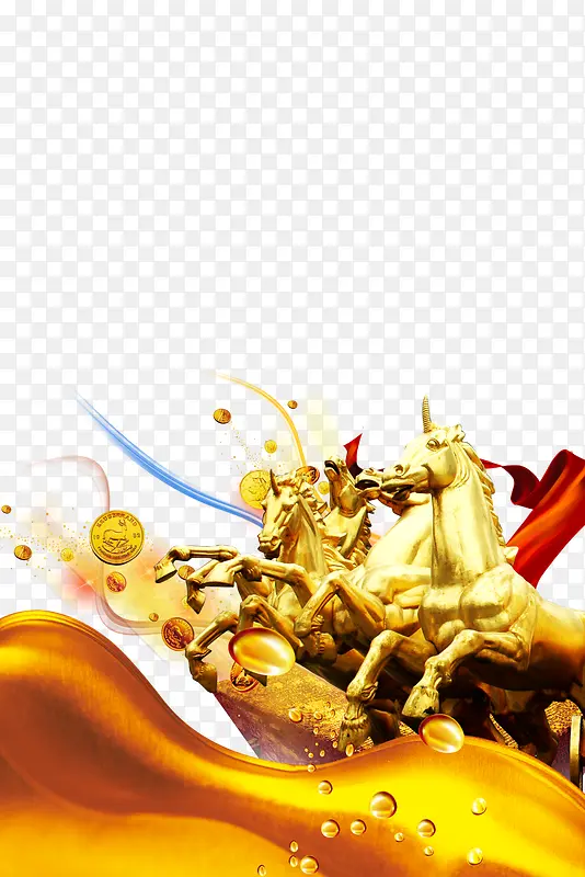 金色的马房地产海报装饰素材