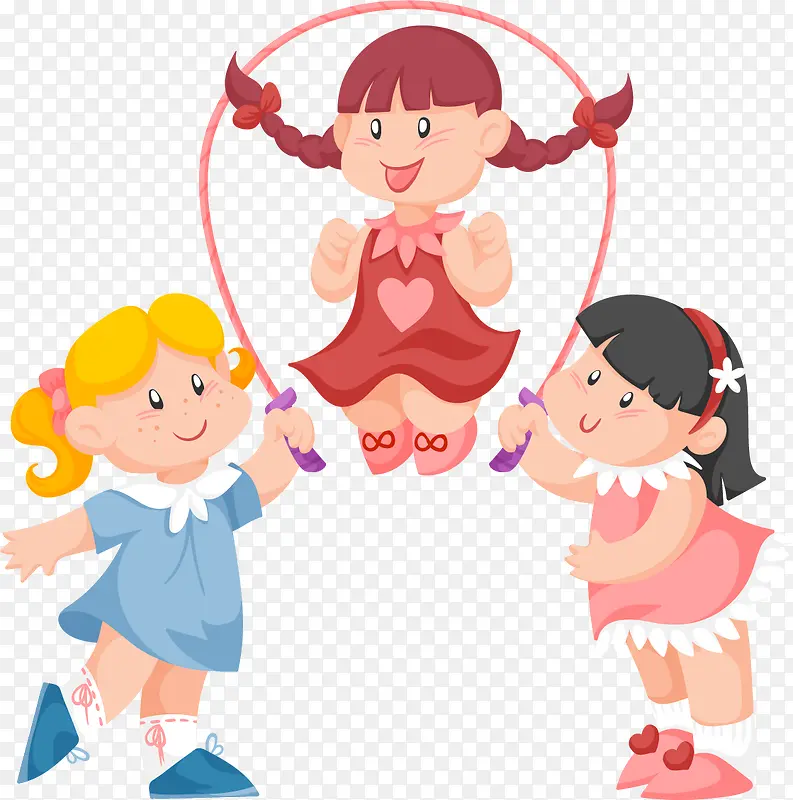 跳大绳的女孩子