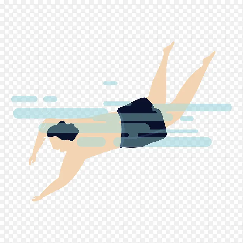 灰色扁平化游泳锻炼元素