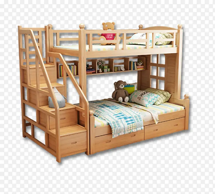 双层木制儿童床