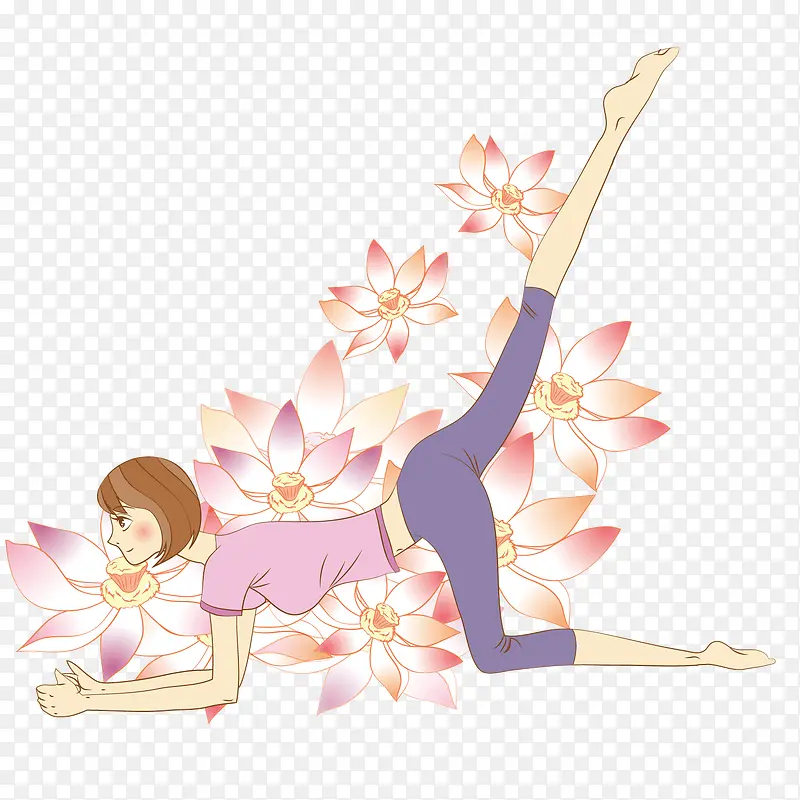 趴在地上练瑜伽的女人