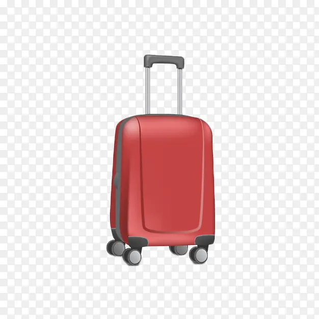 红色3D简约小巧行李箱