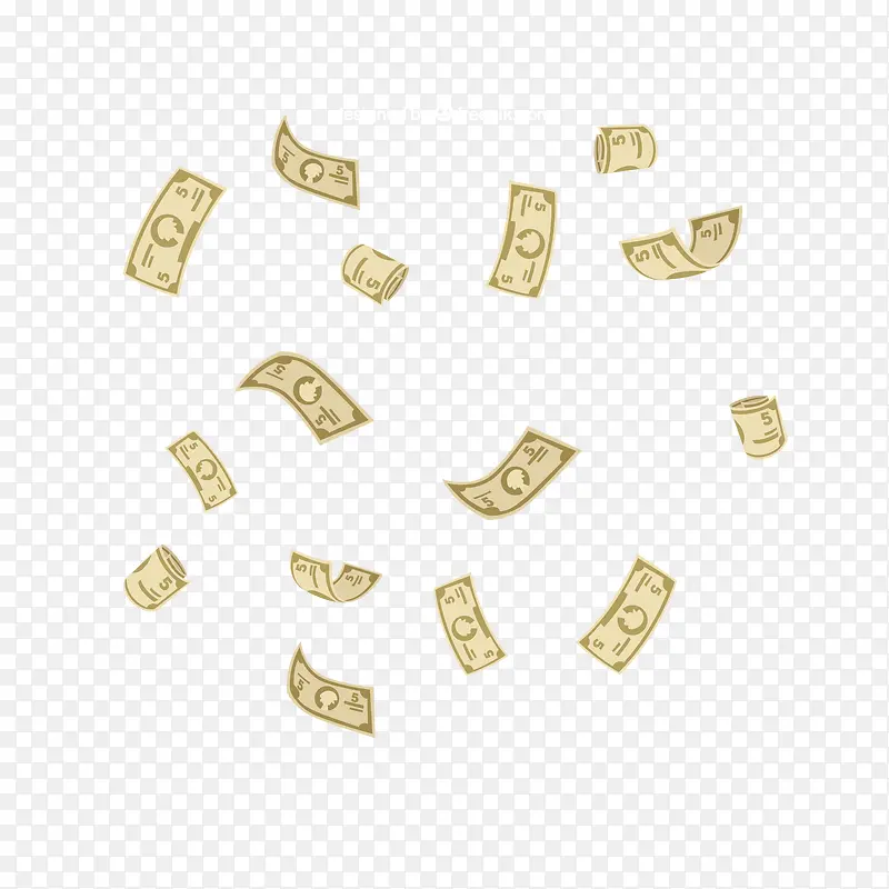 矢量各种样式漂浮金钱