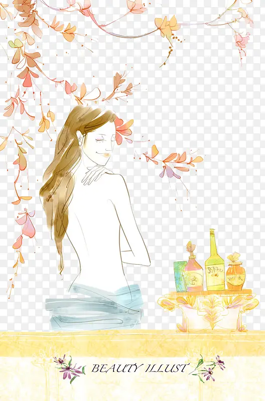 在路下洗澡的美女高清免扣素材