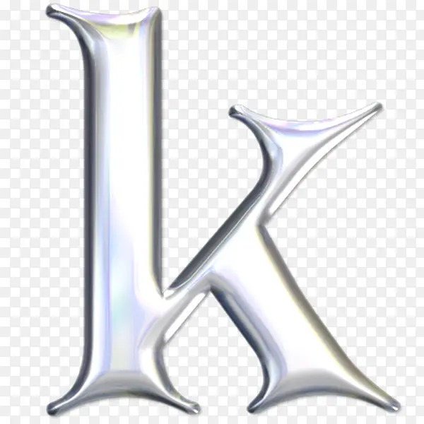 银色金属英文字母k