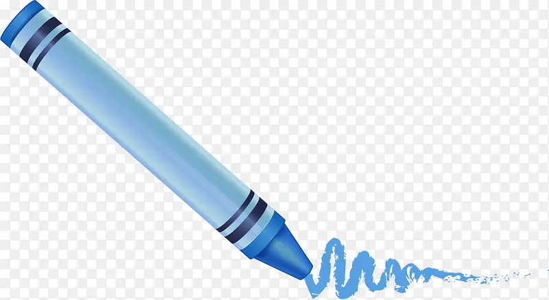 蓝色水彩蜡笔