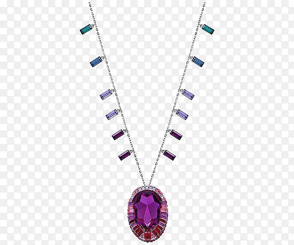 施华洛世奇首饰紫色宝石项链