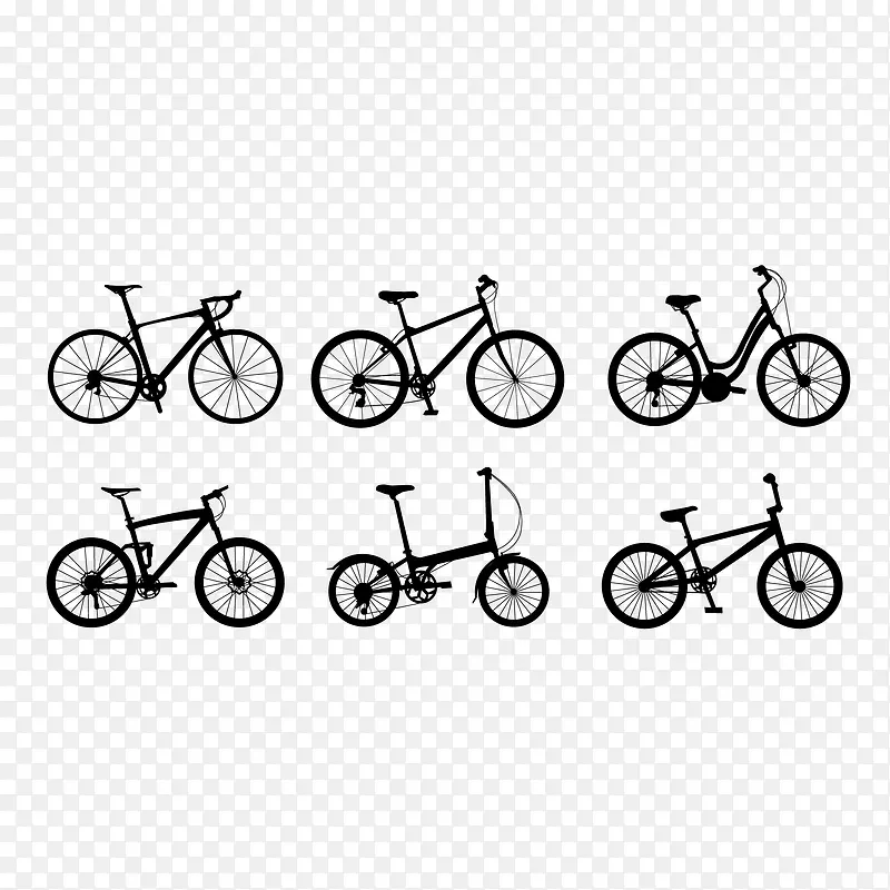 各种样式自行车矢量