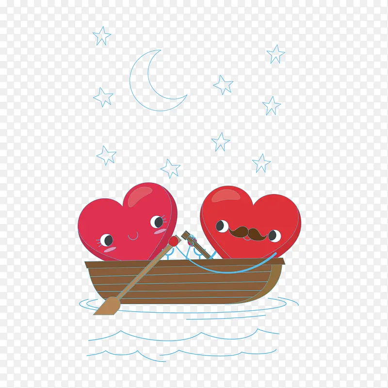 浪漫划船的爱心