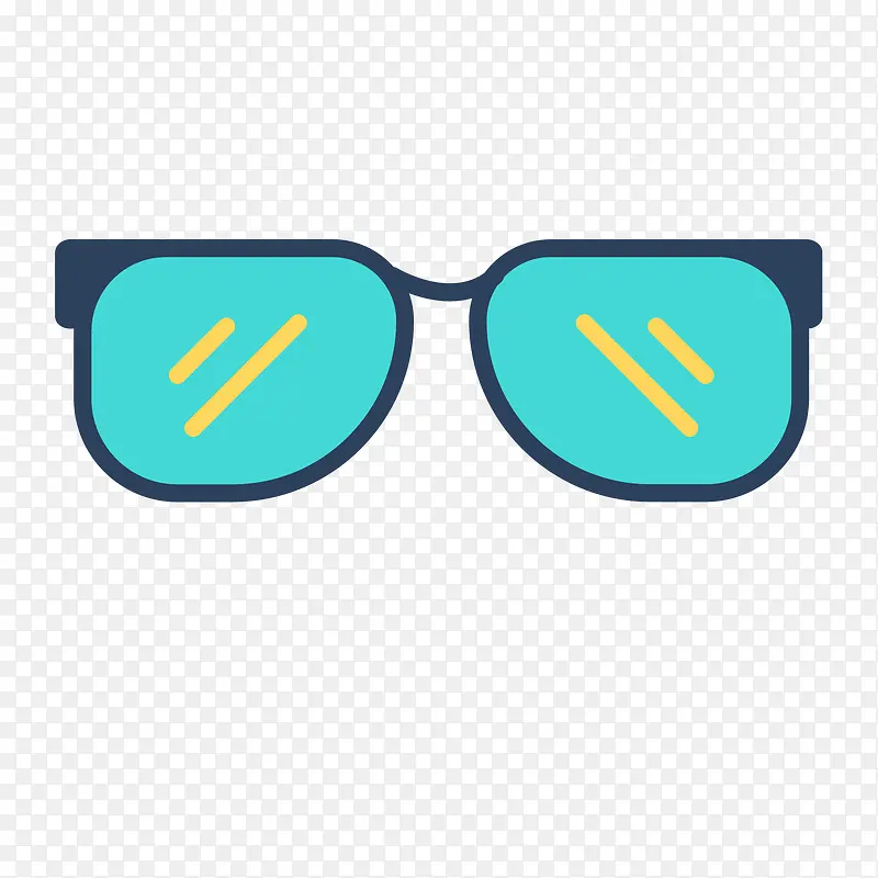 蓝色扁平化眼镜元素