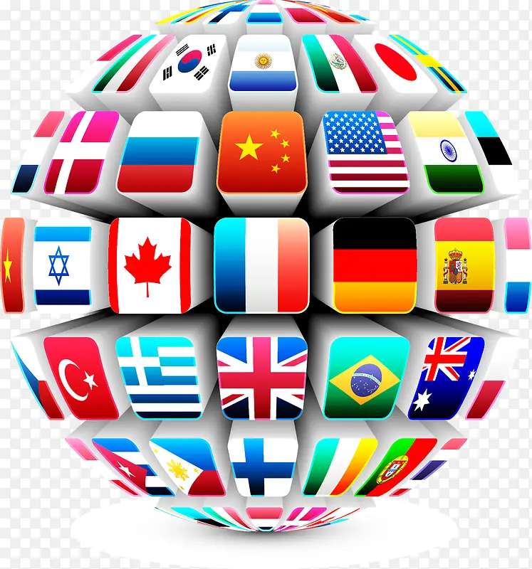 国旗 立体国旗 球形 地球