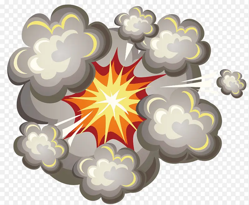 卡通灰色爆炸物矢量png